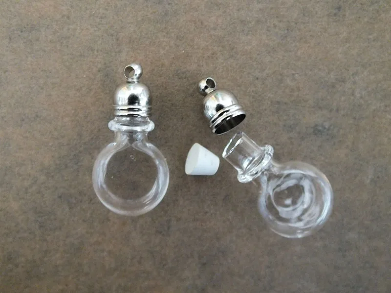 Винтовой колпачок шар стеклянный флакон кулон миниатюрная стеклянная бутылка