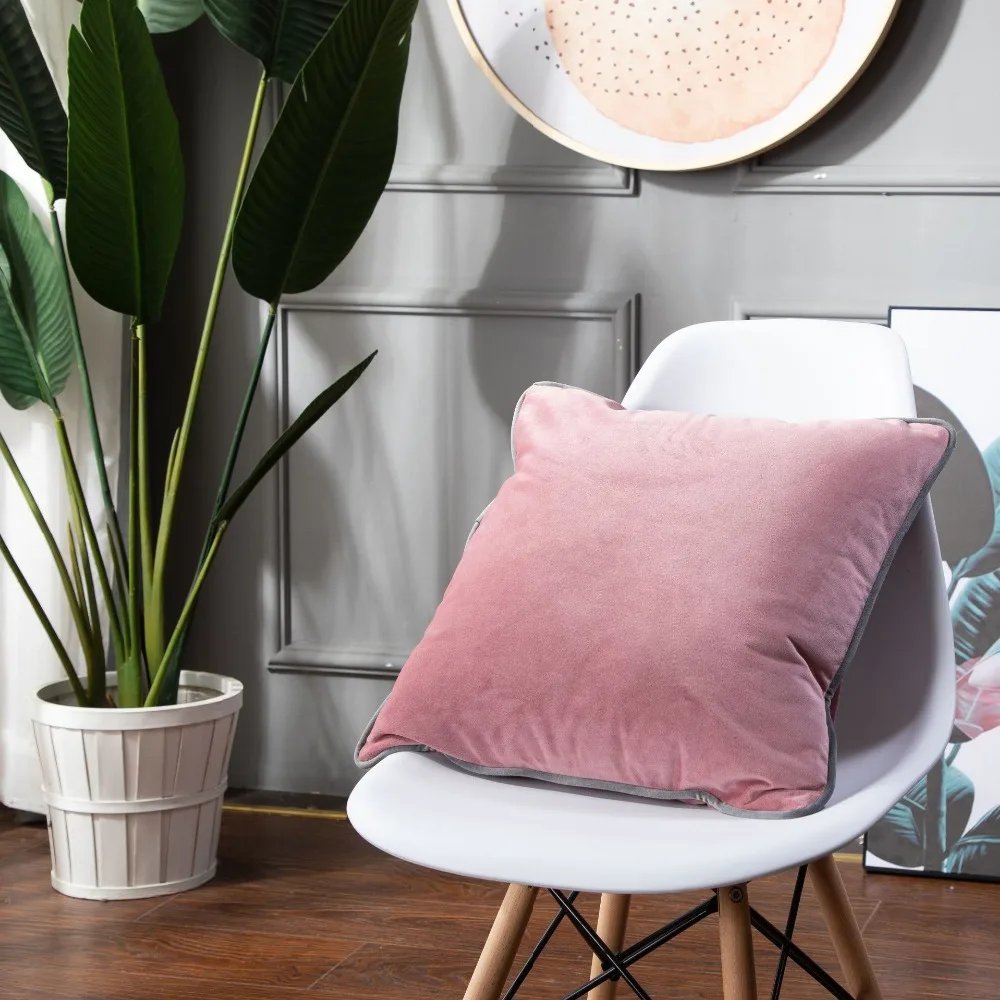 Роскошная хлопковая матовая бархатная розовая детская Румяна наволочка для