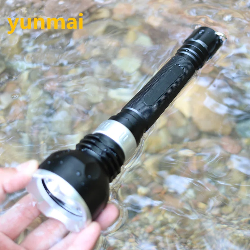 Yunmai XM-L2 светодиодный водонепроницаемый подводный светодиодный фонарь для подводной Дайвинг желтый светильник T6 светодиодный вспышка светильник белый светильник желтый светильник фонарь 18650 батарея