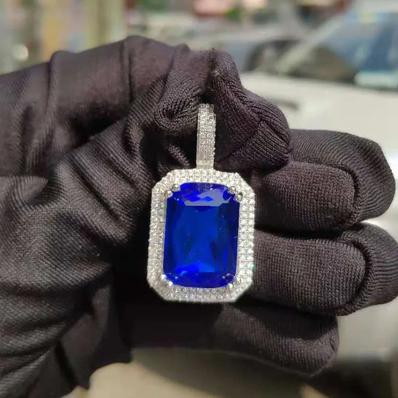 Для мужчин и женщин хип-хоп Iced out Bling квадратный драгоценный кулон ожерелье браслет горный хрусталь украшения CZ ожерелье ювелирные изделия Хип-хоп роскошные подарки