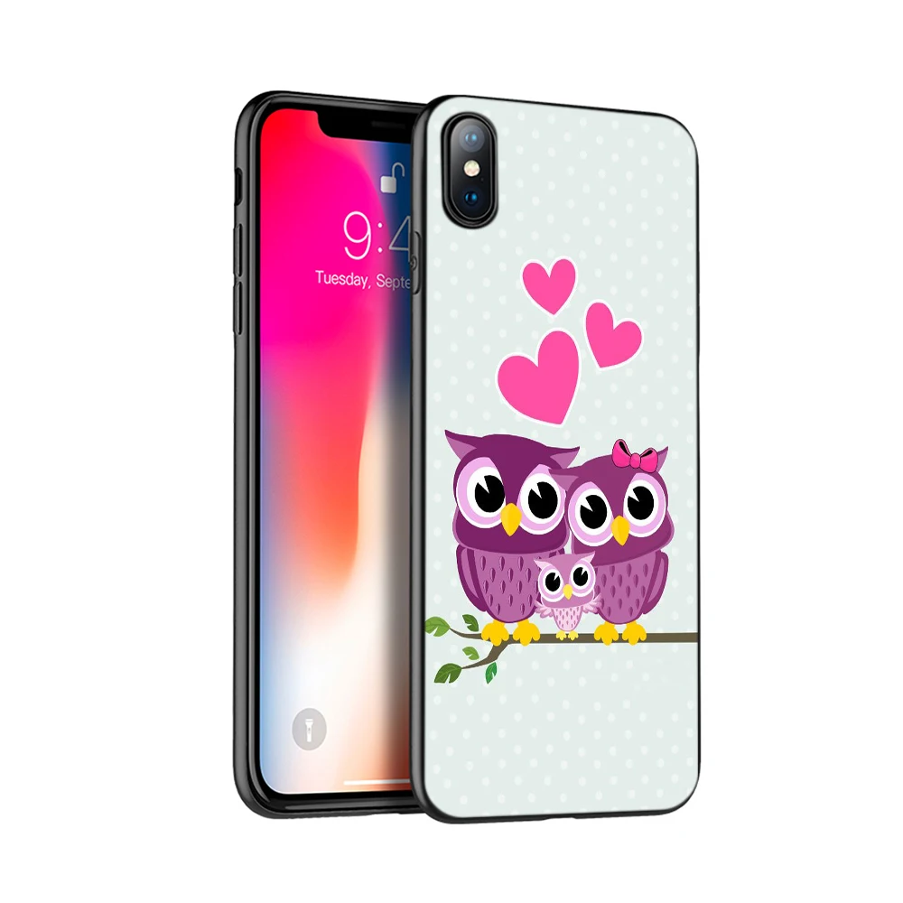 Черный ТПУ чехол для iphone 5 5s SE 2020 6 6s 7 8 plus x 10 силиконовый XR XS 11 pro MAX милый Совы