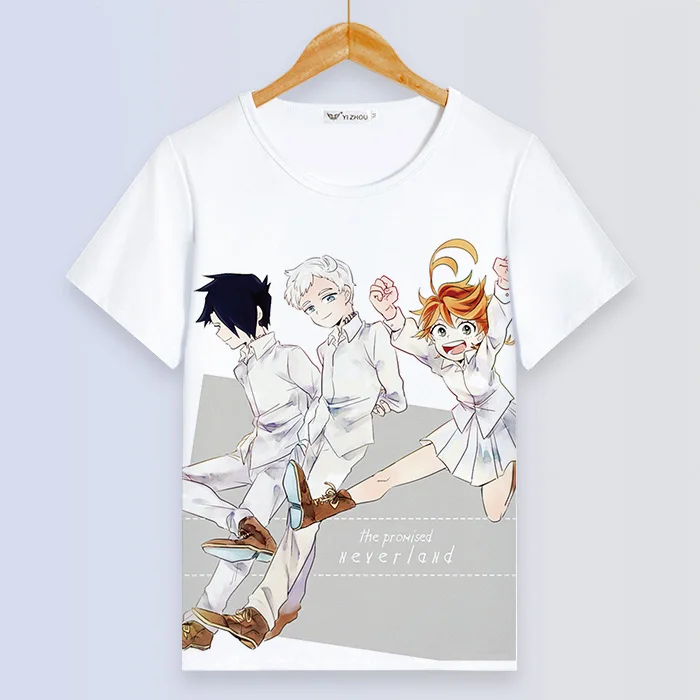 Футболка в стиле аниме «The Promised Neverland» для мужчин и женщин, футболка с коротким рукавом, Harajuku, летние хлопковые топы, уличная одежда для пар - Цвет: 19