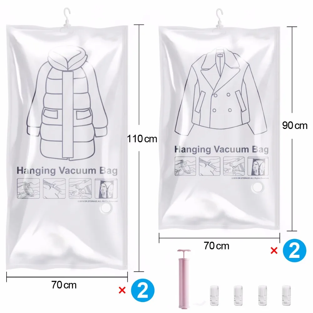 DR хранение висячая вакуумная сумка для хранения пространства мешки одежды