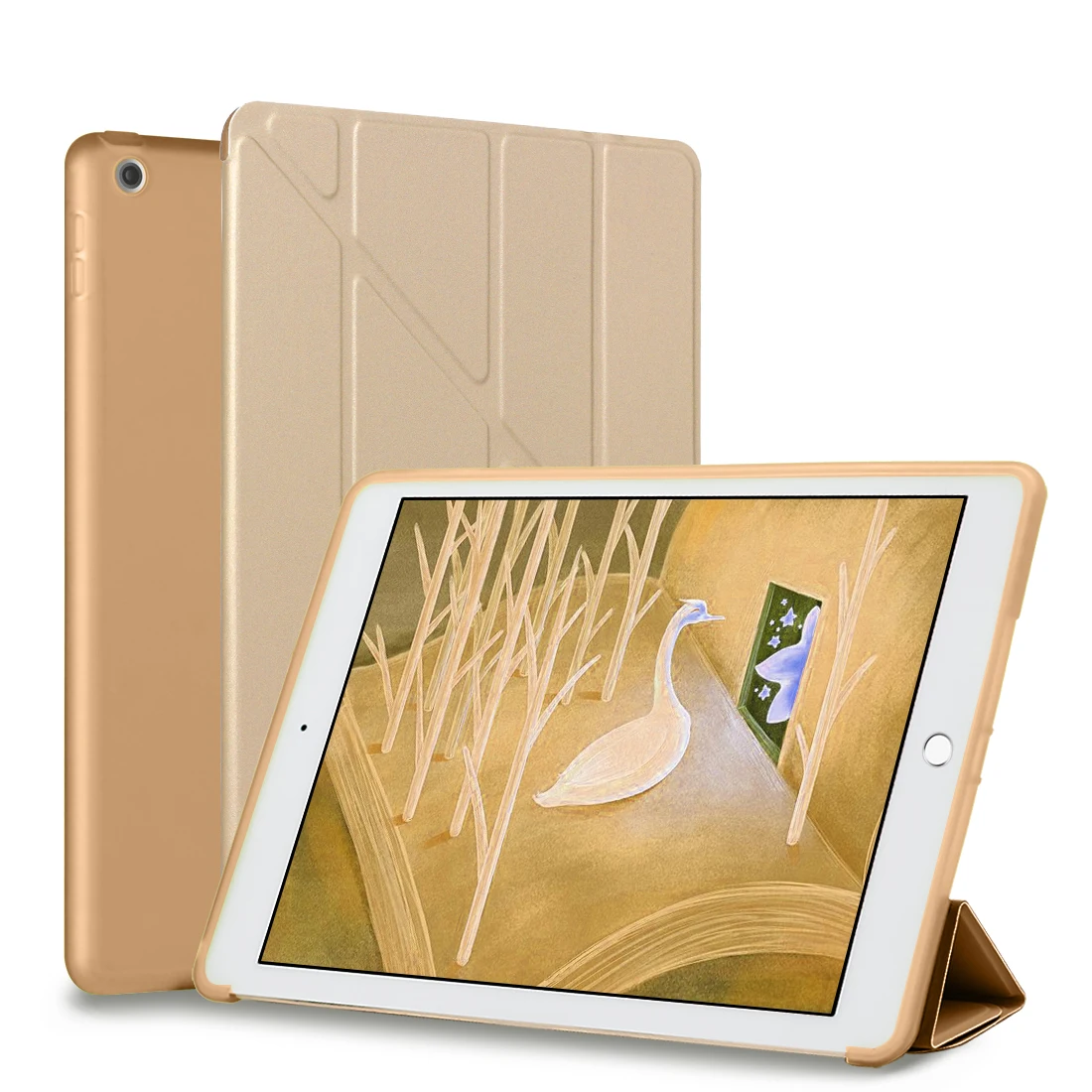 Чехол для iPad 9.7,чехол для планшета Для Нового iPad 9.7 дюймов Случае [силиконовый ТПУ Мягкая Назад] смарт Крышки PU Кожаный Ultra Slim Mulitiple Подставка для Apple A1822/A1823