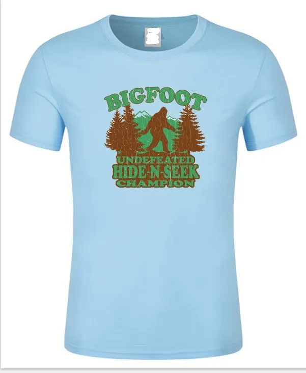 2018 мужчин Bigfoot Hide And Seek саркастическая Новинка Sarcastic Humor забавные 100% хлопок T-Shir |