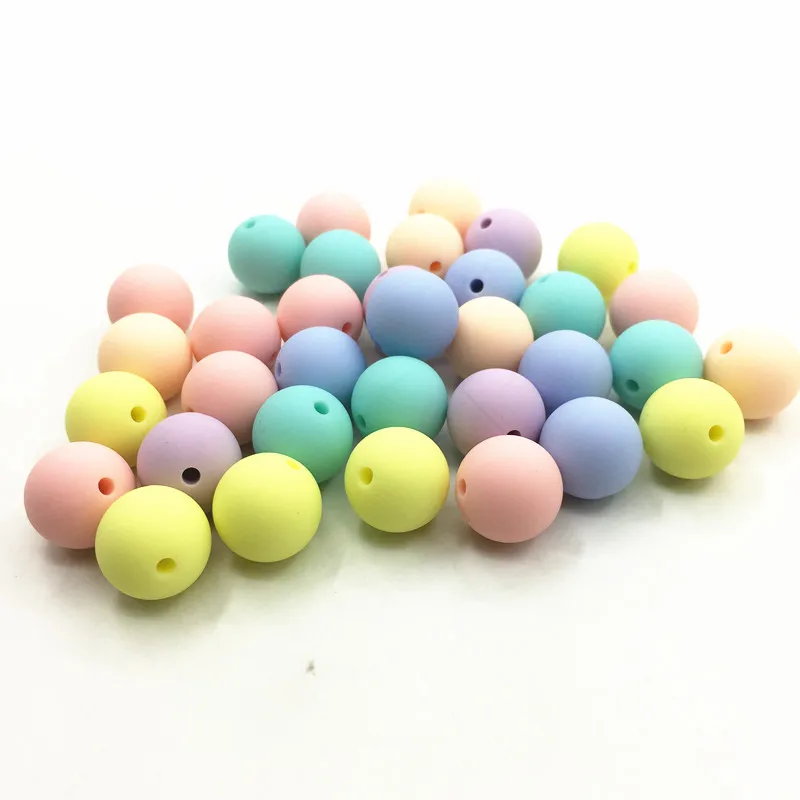 candy colors 100 шт./лот Детские Прорезыватели для зубов/еда без бисфенола-а Класс Силиконовые Прорезыватели для зубов силиконовый для детей для прорезывания зубов бусины - Цвет: candy colors