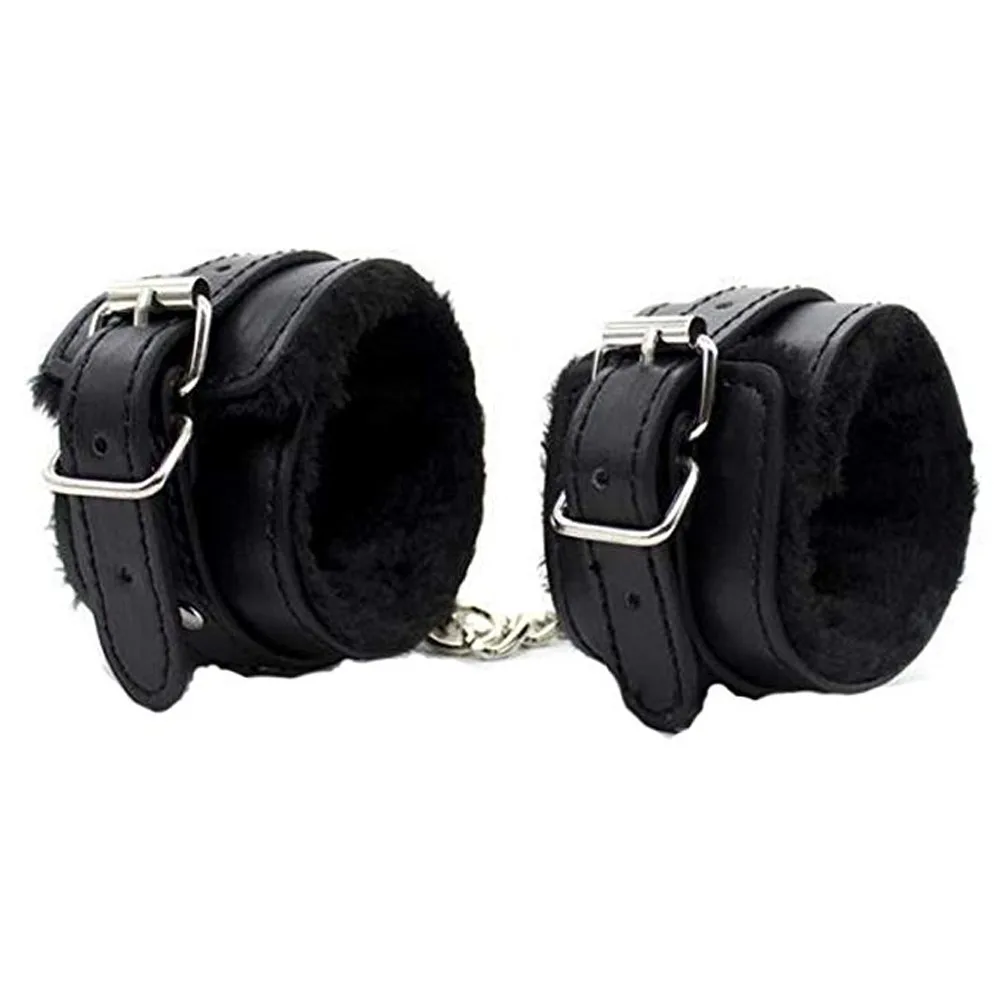 Секс игрушки SM мягкие удобные наручники из искусственной кожи и повязка на глаза