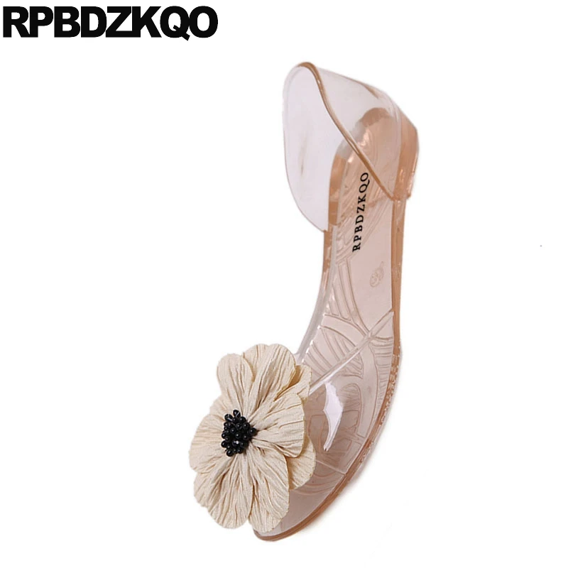 дизайнер Корейский 2018 женщин прозрачный сандалии дешево Голова рыбы цветочный