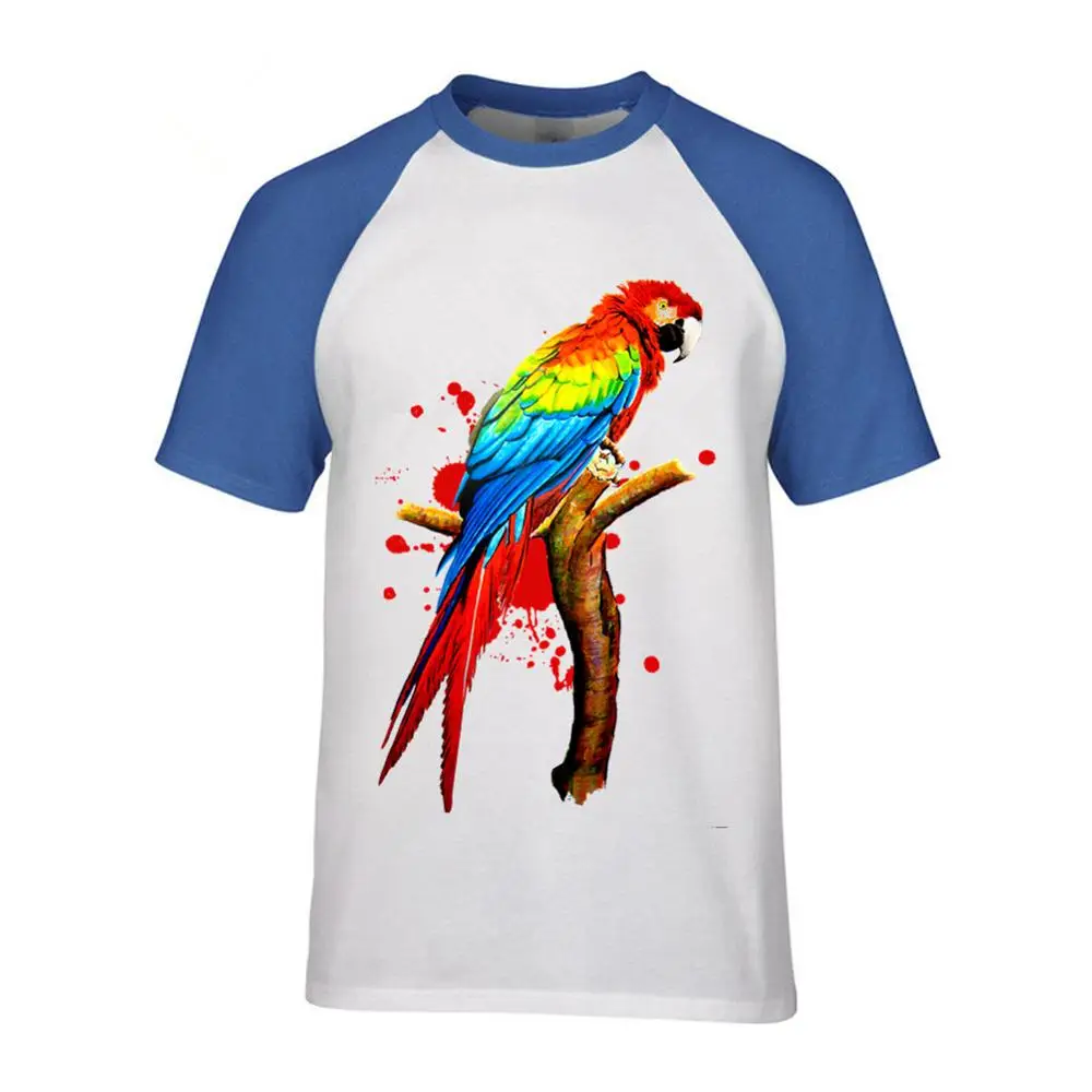 Мужская футболка с коротким рукавом Parrot Pet Macaw Exotic Bird круглым вырезом лето 2019 |