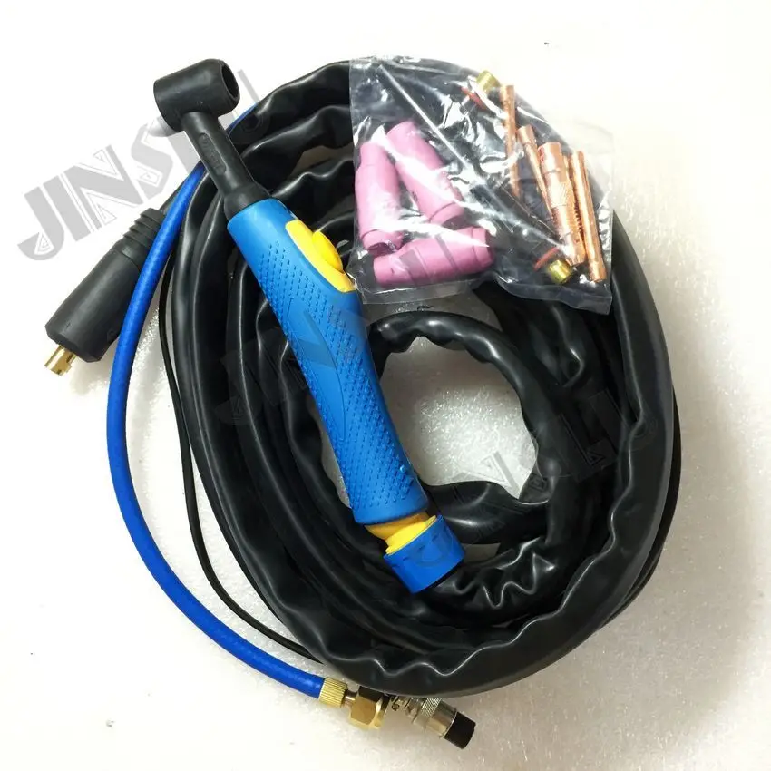 

12 футов 150 А TIG-17/WP-17 воздушный охлаждаемый отдельный 4 м сварочный фонарь с 10-25 Dinse