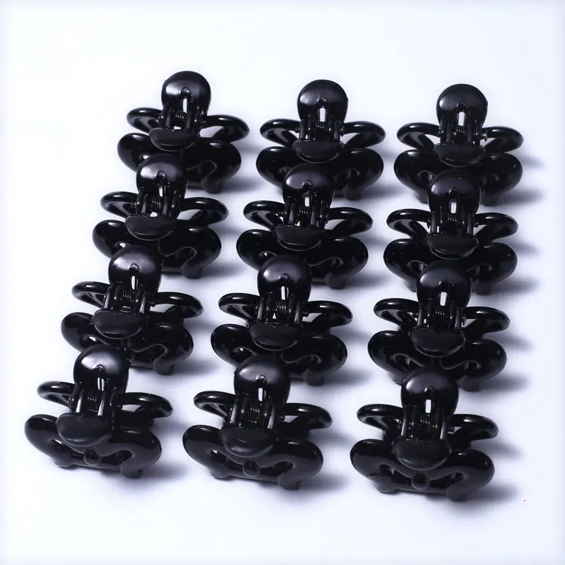12pcs Crab Hair Clips Clamp for Women Girls Styling Black Barrettes Jaw Hairdressing Clip Pins Children Hairpins Kids | Красота и
