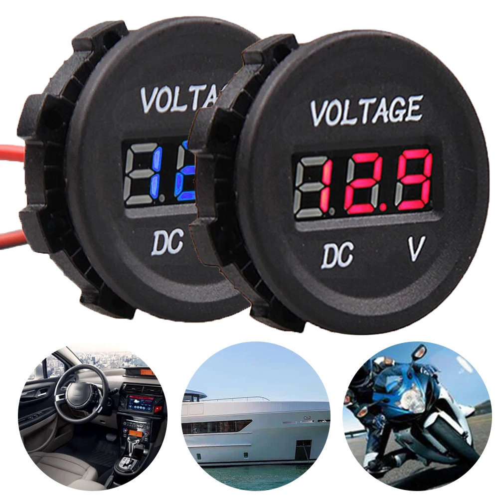 Защита круглый цифровой вольтметр Водонепроницаемый Прочный Напряжение