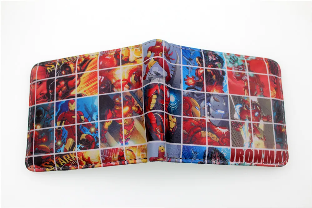 Marvel Мстители: Infinity War Железный человек Человек-паук танос Тор Pu короткий кошелек Двойные Держатель для кредитных карт с фотографиями держателя слоев монет Карманный Кошелек