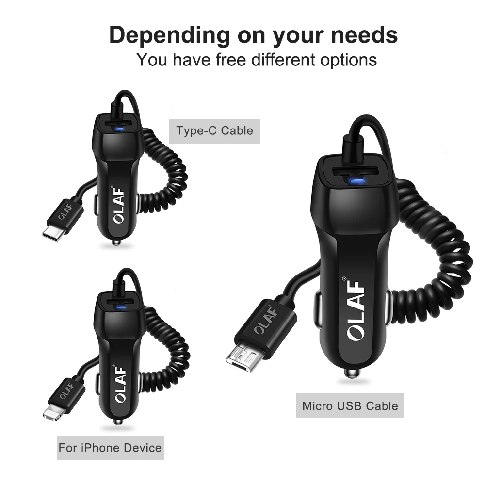 Олаф зарядных порта USB для автомобиля Зарядное устройство iphone X 7 samsung S9 S8 плюс