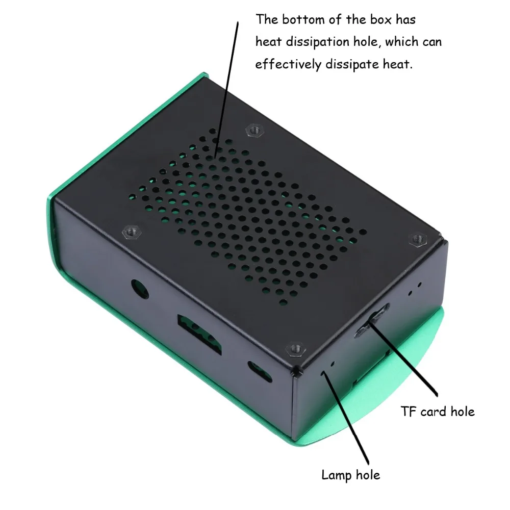 Новейший Raspberry Pi 3 Model B+(плюс) алюминиевый чехол, металлический корпус, зеленый корпус, совместимый с RPI 3, Модель B+ и RPI 3