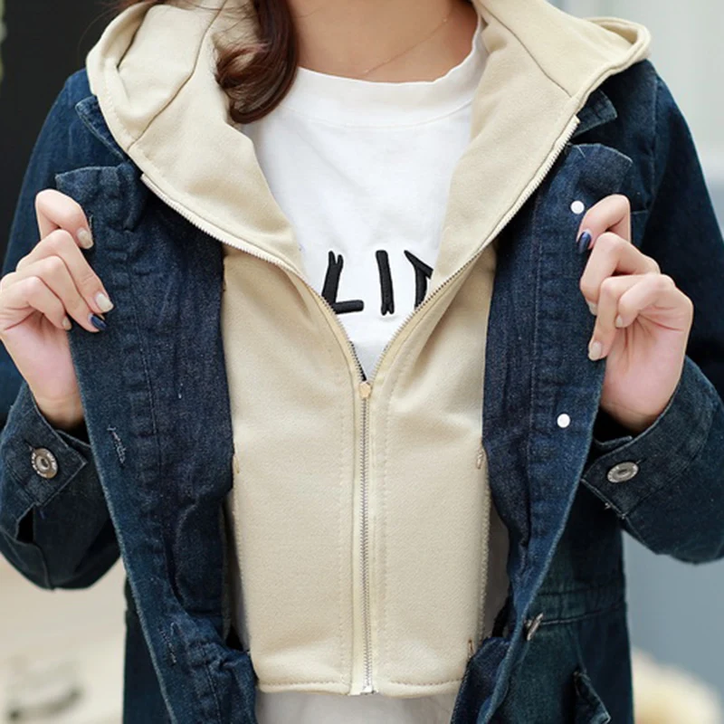 

OXANT 2019 New Women Winter Autumn Design Casual Coat Long Sleeve Hooded Women Jeans Denim Jacket Plus Size 4XL XC240