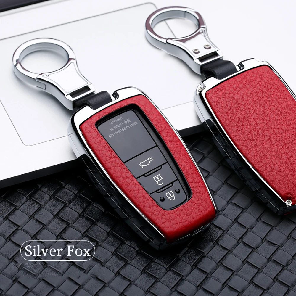 2/3 кнопки цинковый сплав+ кожа сплайсинга автомобильный брелок для Toyota Camry CHR Prius Corolla Aygo RAV4 Prado сумка для ключей
