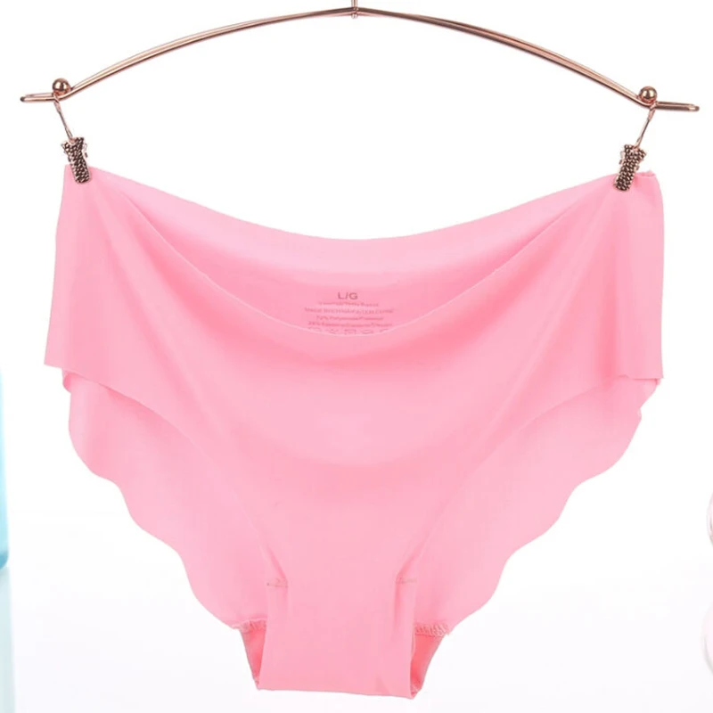 Сексуальные женские мягкие трусы одноцветные короткие бесшовные трусики для