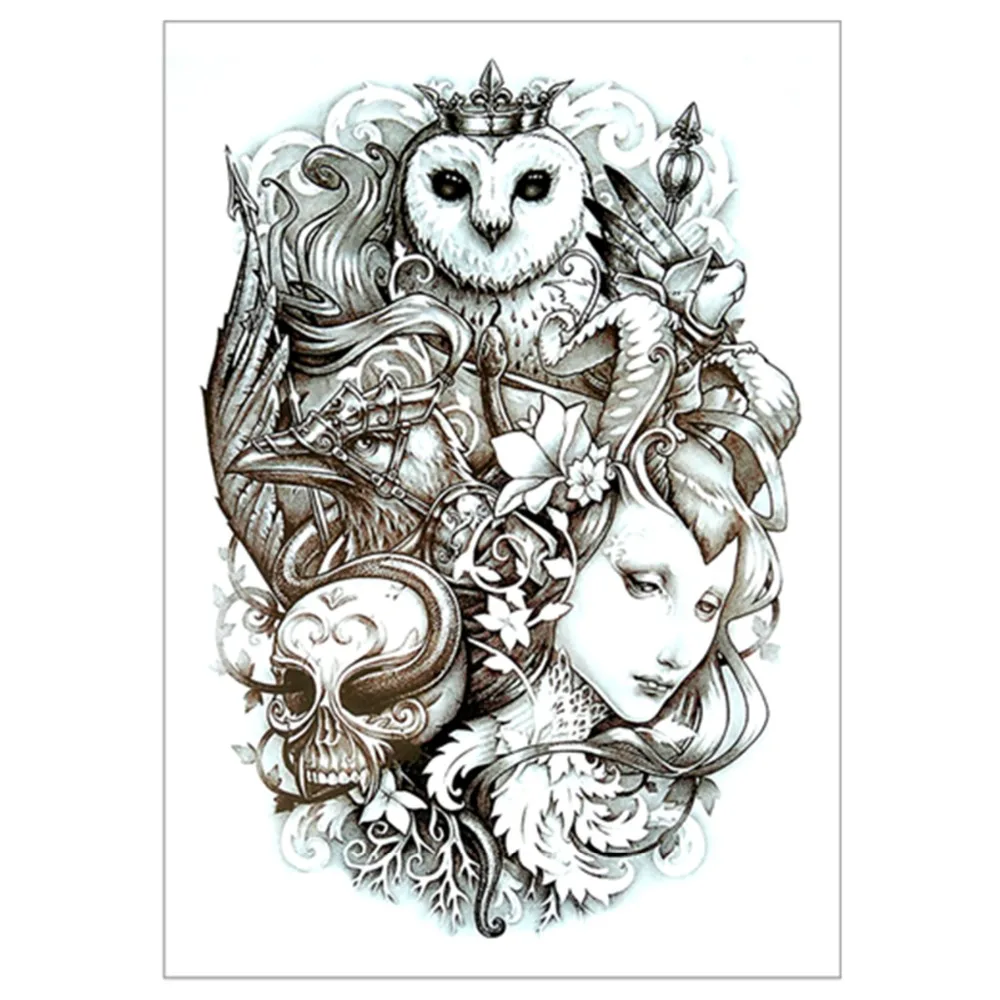 Временная татуировка Красавица и Чудовище боди арт флеш тату наклейка s 12*20 см
