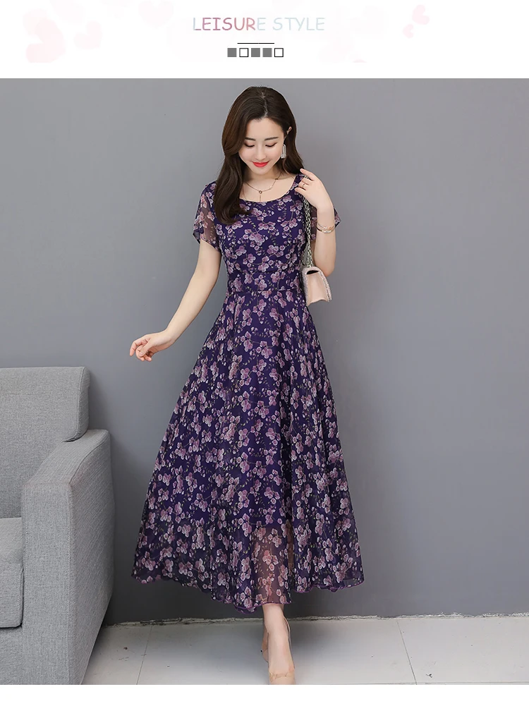 Цветочные шифоновые Boho летние миди-платья винтажные 3XL плюс размер пляжный Макси-сарафан с принтом элегантные женские облегающие вечерние платья