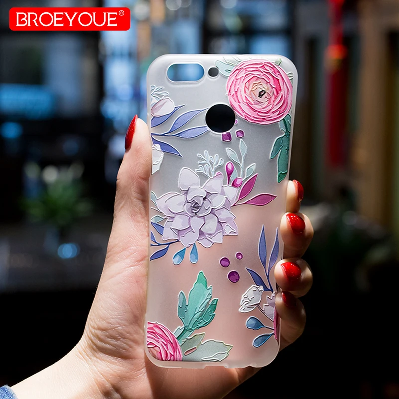 Silicone Case For Huawei P Smart 2019 P20 Pro P10 P9 P8 Lite 2017 Mate 20 10 3D Relief Flower P30 |