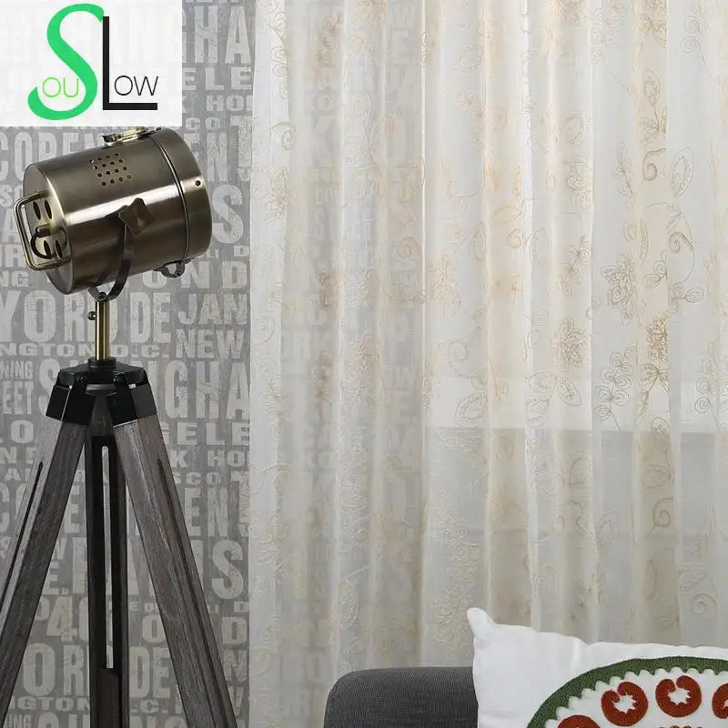 Занавески с цветочной вышивкой Slow Soul цветочные занавески для французских окон