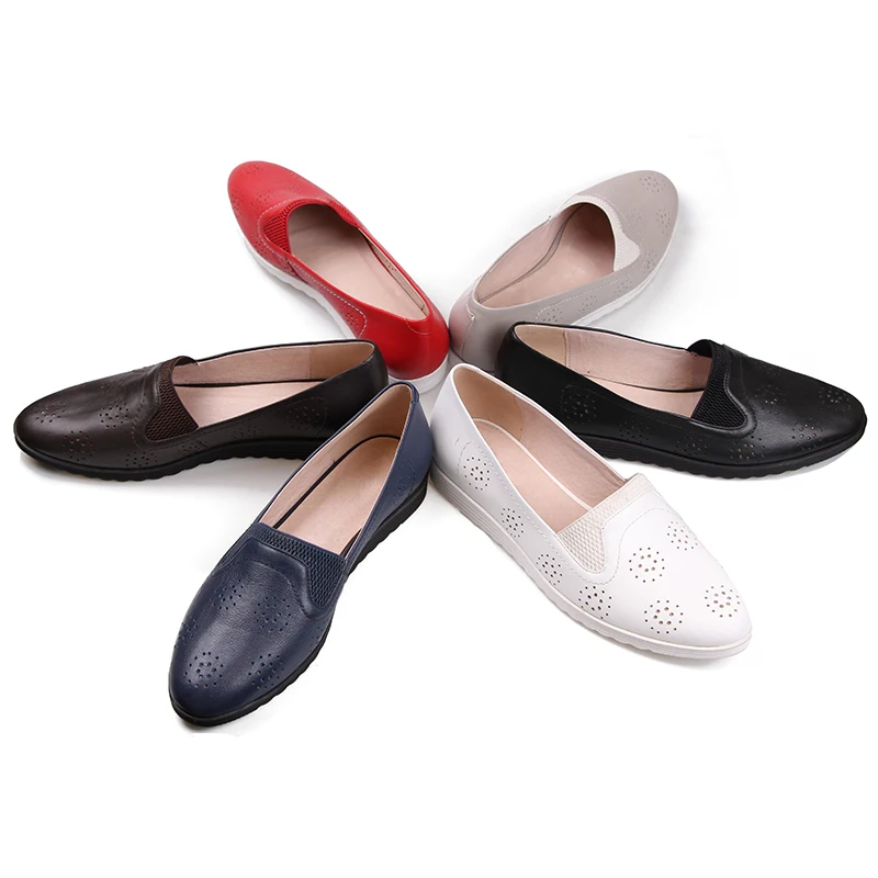 Летняя модная повседневная женская обувь из искусственной кожи с круглым носком