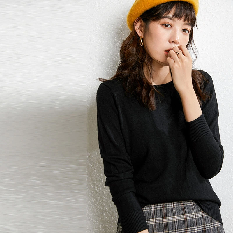 Вязаный свитер женский s зима 2019 вязаный джемпер Рождественский черный