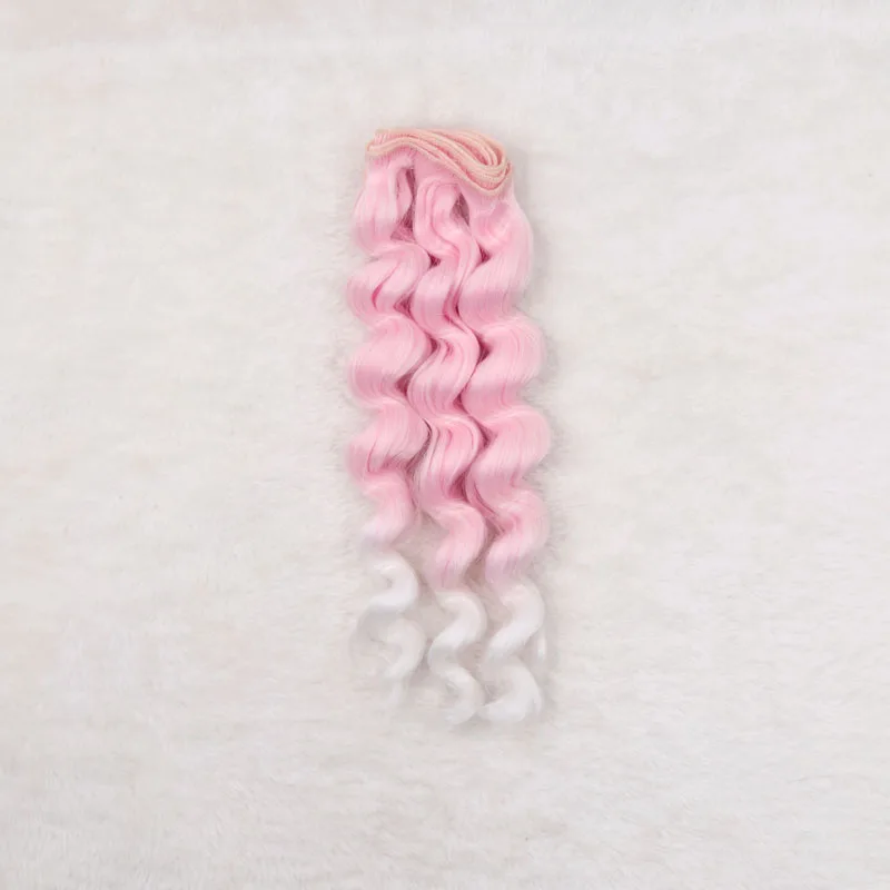 25 см BJD Ye Luoli SD DIY кукольные парики Barbi chole кукольные парики/волосы градиентный цвет Кудрявые Волнистые волосы парики - Цвет: 2