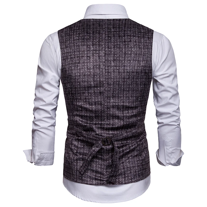 JCCHENFS брендовый костюм жилет Мужская куртка без рукавов винтажный клетчатый