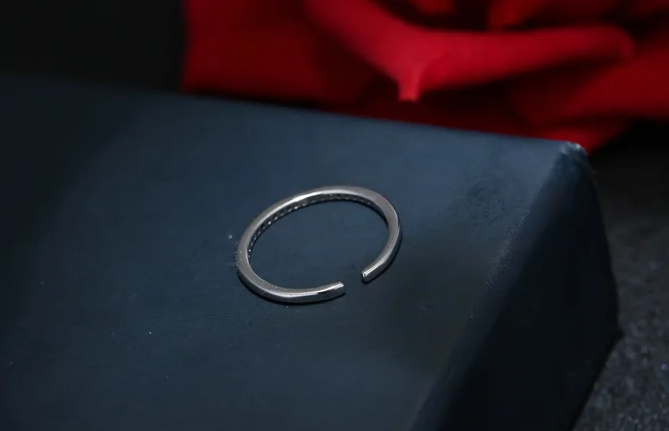 Простое кольцо стразы из серебра 925 пробы с кристаллами для женщин ювелирные