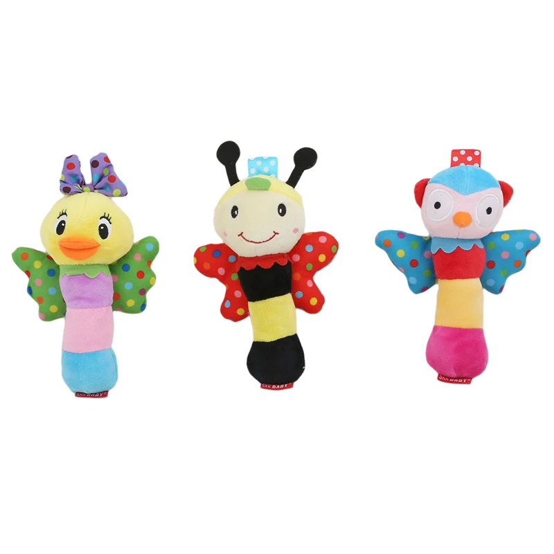 3 модели животных Новые погремушки для младенцев мягкие Мультяшные милые детские