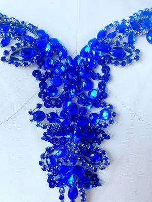

3d beaded rhinestones lace applique sequins flower patch for clothing parches bordados termoadhesivos parches para la ropa
