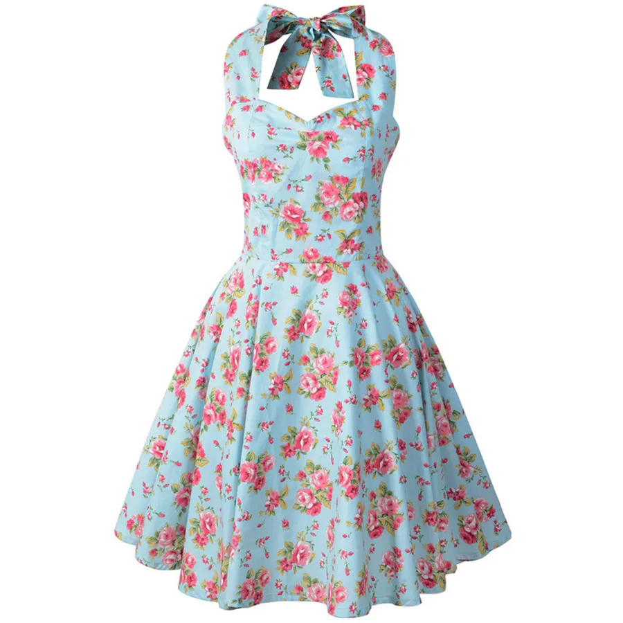Новый Элегантный Холтер с цветочным принтом женское платье vestido de festa пикантная