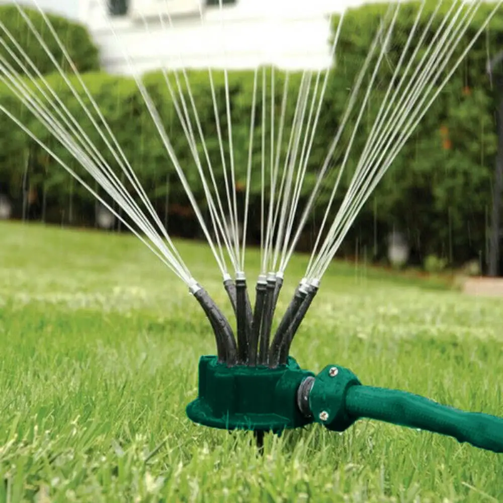 Садовый автоматический разбрызгиватель с несколькими головками 360