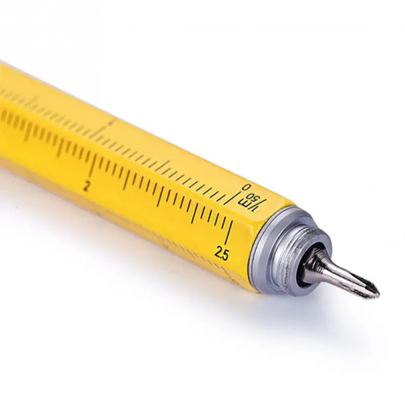 Многофункциональная ручка 6 в 1 для мужчин желтая шариковая технологические