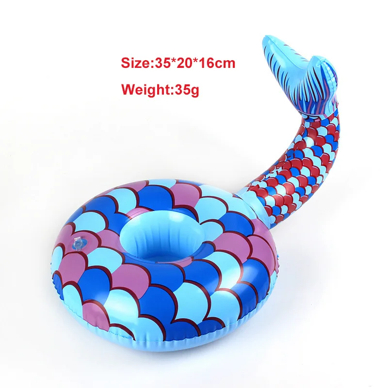 Mermaid Rooxin надувной держатель для напитков лодка единорог; Фламинго Надувной Держатель Для банки для бассейна поплавок пивной держатель летний бар лоток - Цвет: Mermaid