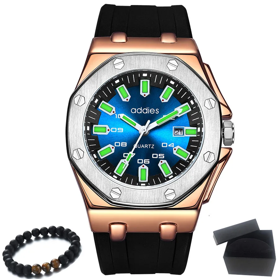 gold blue Топ бренд Aidis спортивные часы мужские роскошные Relogio Masculino новые силиконовые кварцевые армейские военные наручные часы серебряные и золотые часы для мужчин - Цвет: gold blue