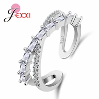 romatic wedding jewelry retro 925 sterling silver clear stone cross rings women adjustable open purple rings ladies rings
