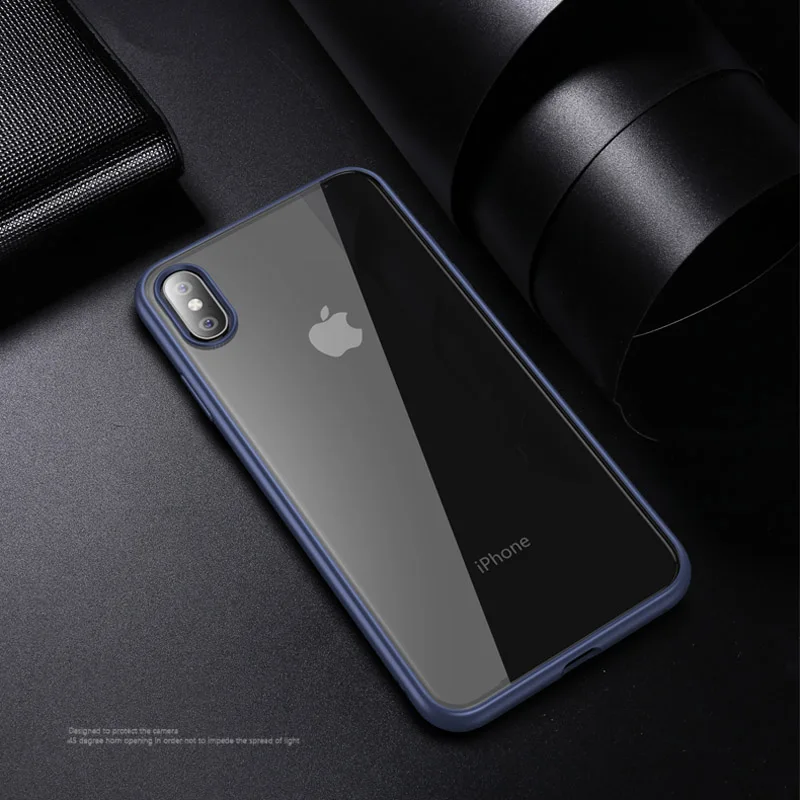 ITEUU противоударный Прозрачный чехол для iphone X XS Чехлы для MAX XR TPU акриловая прозрачная задняя крышка оболочка для iphone XR X XS MAX - Цвет: Blue