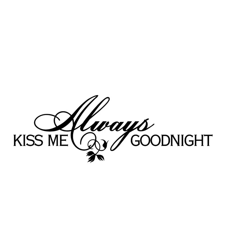 Декоративная Настенная Наклейка с надписью Kiss Me Always Goodnight | Дом и сад
