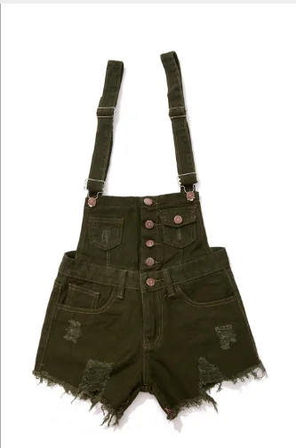 Army Green Женский комбинезон, комбинезоны, джинсовые комбинезоны для женщин, s комбинезоны, шорты, тонкие повседневные короткие комбинезоны, женские шорты, комбинезоны, спортивный костюм - Цвет: Army Green