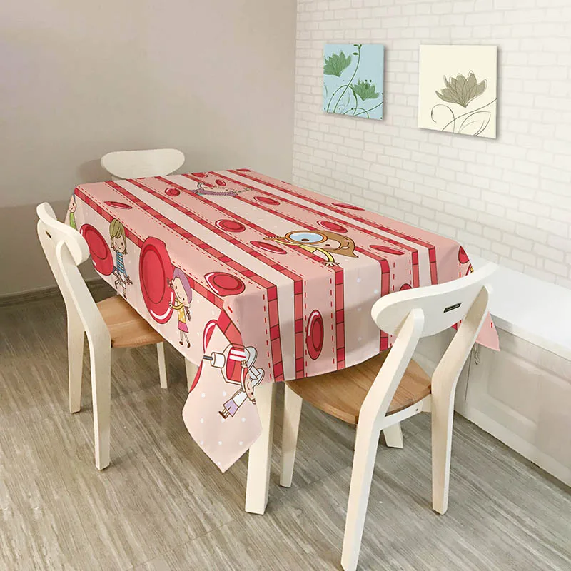 Водостойкие прямоугольные скатерть decorUhome из полиэстера с рисунком в виде рыбы
