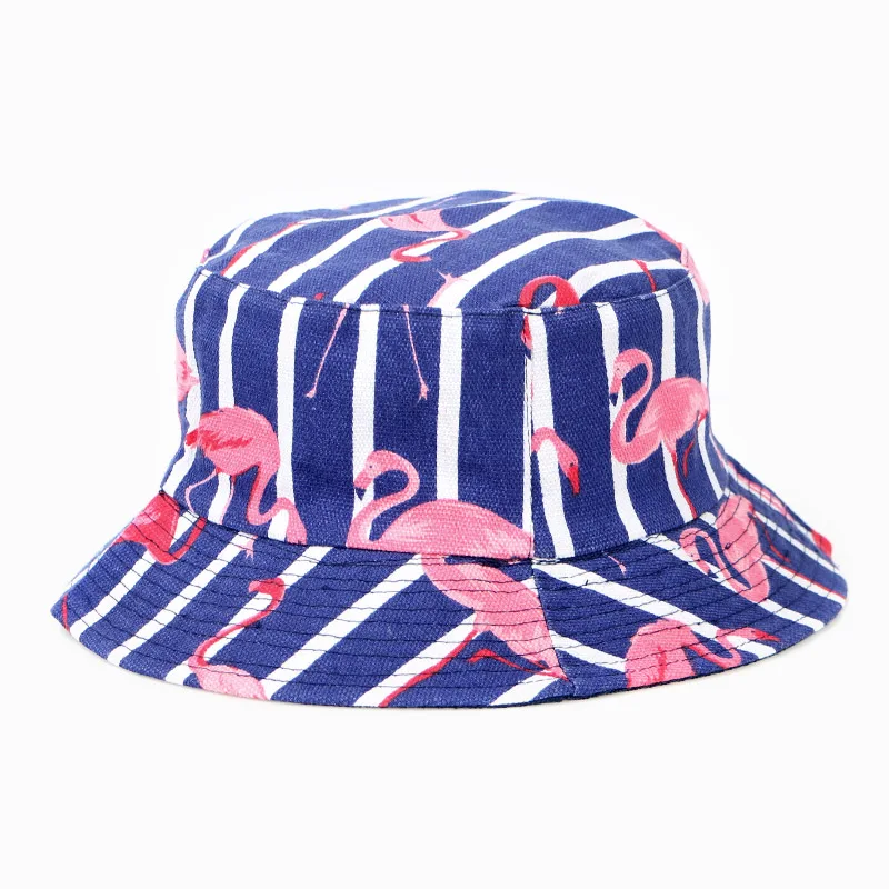 Харадзюку Мода 2019 летние Панамы для мужчин фламинго мультяшный принт плоская