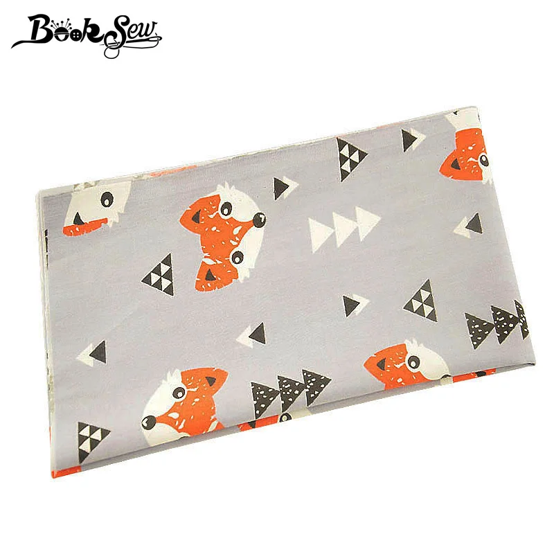 Booksew хлопчатобумажная стеганая ткань для детей DIY лоскутное шитье лисы узор ткань серый Tecido материал тканевый измеритель ткани платье