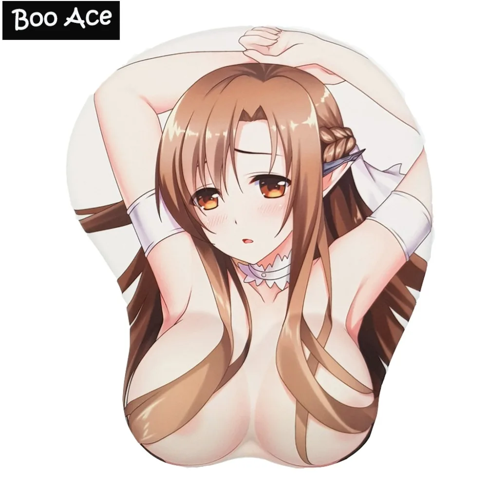 Меч искусство онлайн Asuna аниме 3D Oppai коврик для мыши с гелевой подставкой запястья