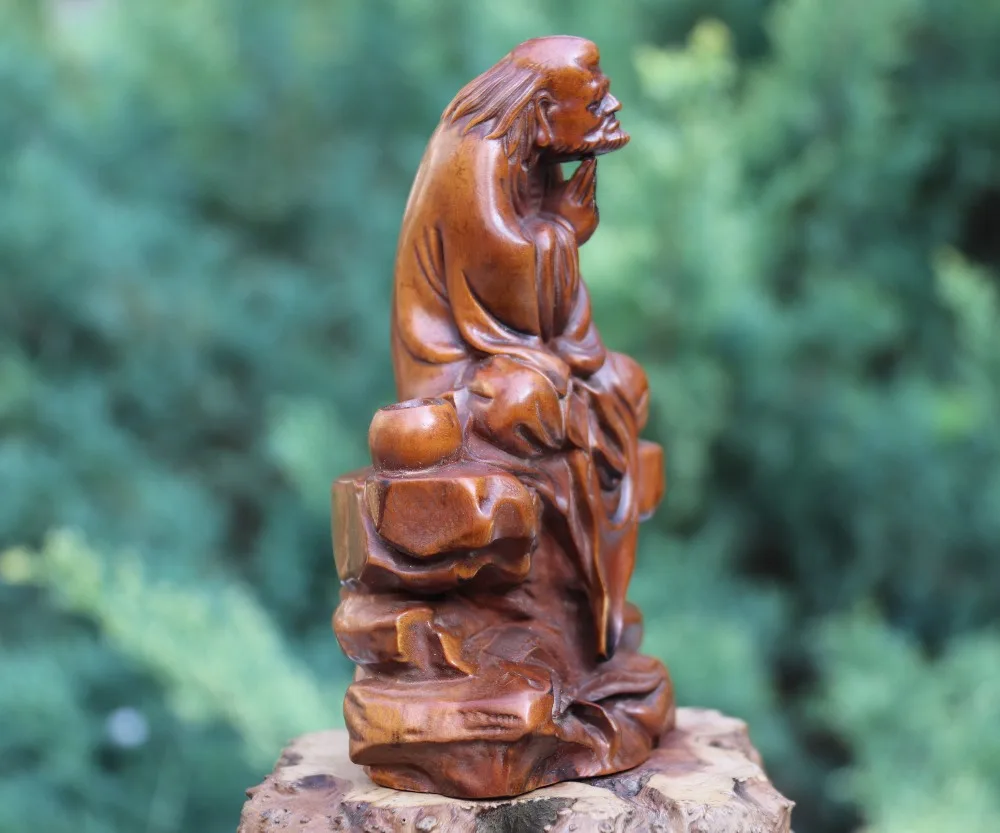 13 см китайский Boxwood Dharma Bodhidharma arhat Дарума мастер Zen скульптуры | Дом и сад