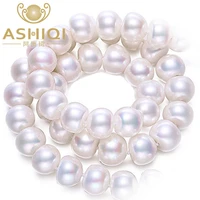 ashiqi natural freshwater pearl necklace real white 925 sterling silver buckle jewelry for women wedding