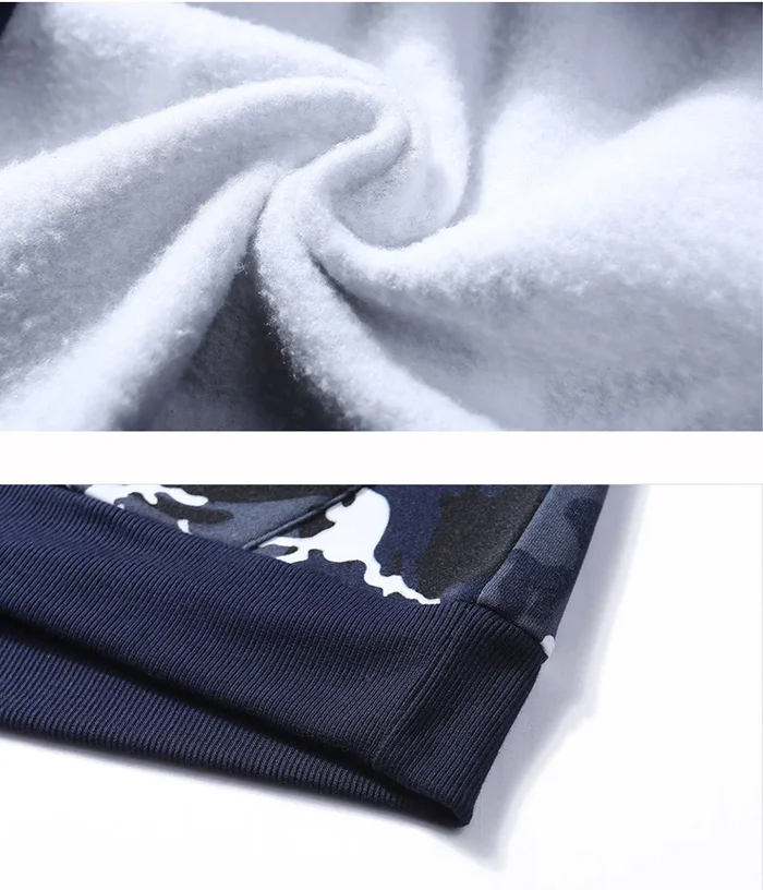 Men Camoflage Hoodie Hooded Sweatshirt Military Camo Pullover Fashion Thick Hoodies Slim Fit Fleece Sportswear Hoody Male