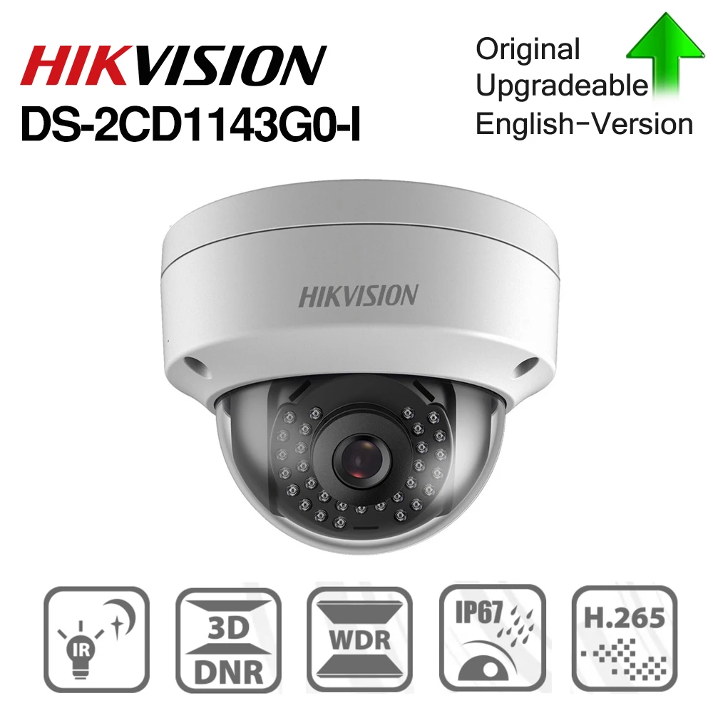 Hikvision 4MP PoE IP Камера DS 2CD1143G0 I сети купольные камеры для видеонаблюдения 30 М